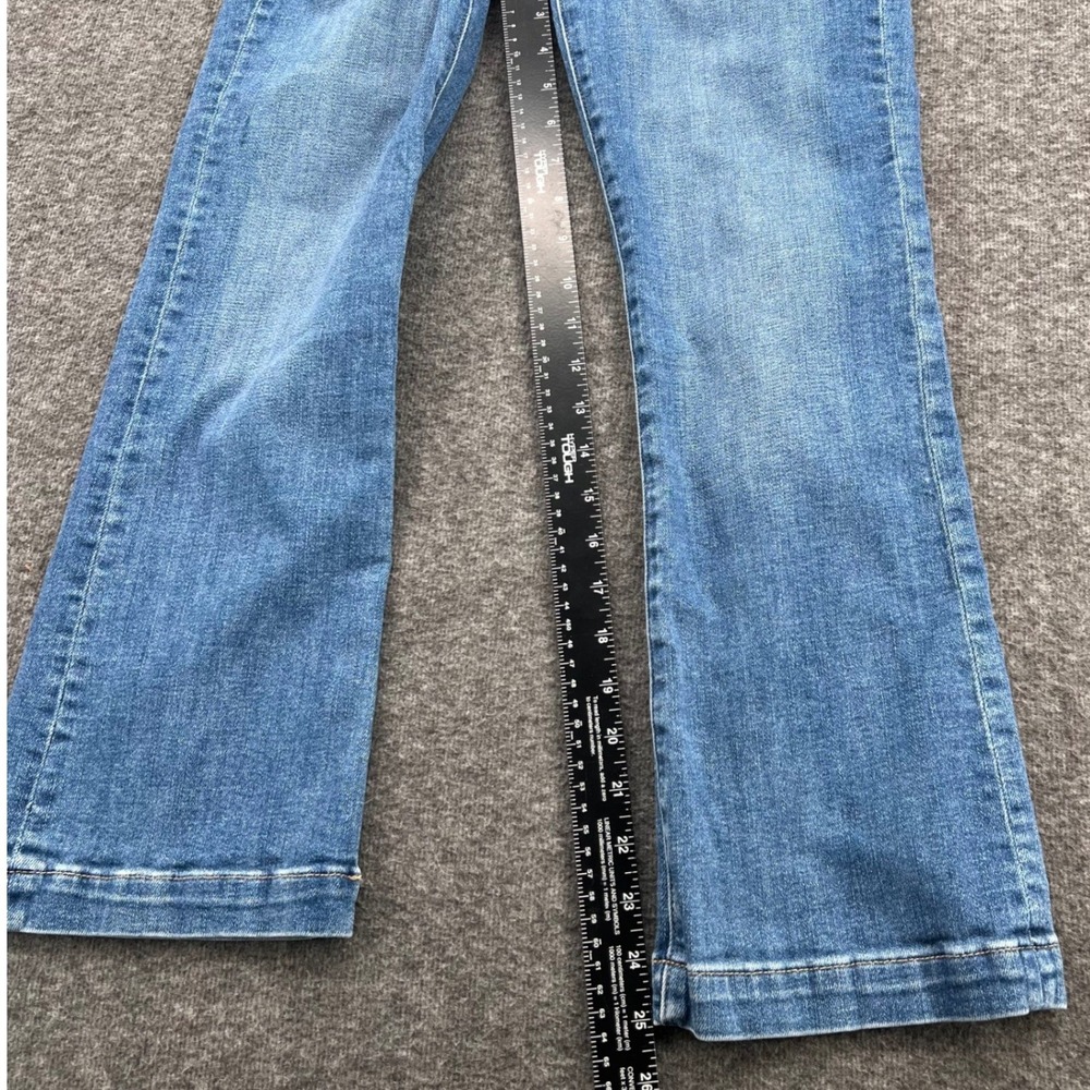 Loft The Kick Crop Jeans Womens 28/6 Medium Wash Blue Patch Pocket High Rise - Picture 13 of 14